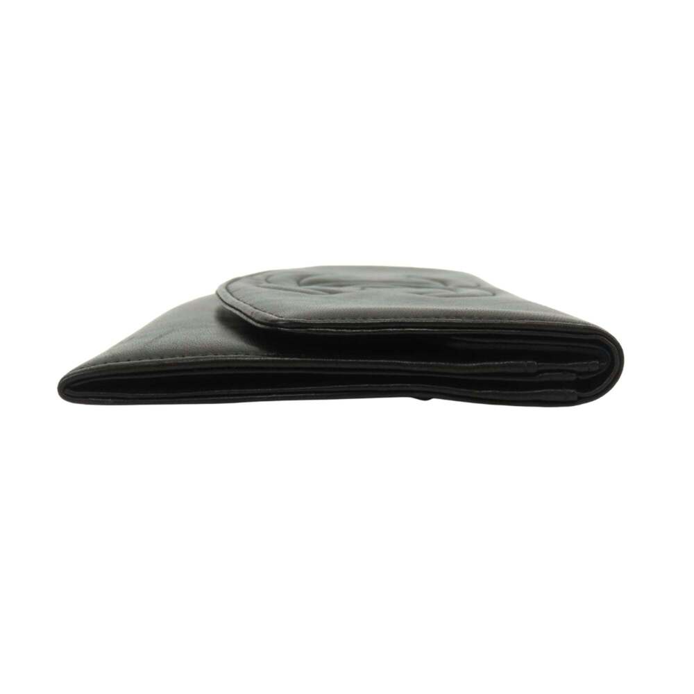 CHANEL Black Lambskin Leather Logo Wallet - Picture 4 of 16